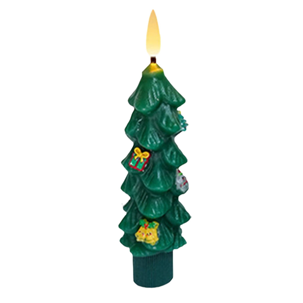 SCNOR Flameless LED Christmas Candle, 9 Inch Acrylic Decorative Night Light, Multi-Color Energy-Efficient Electronic Candle for Holiday Home Decor & Gift