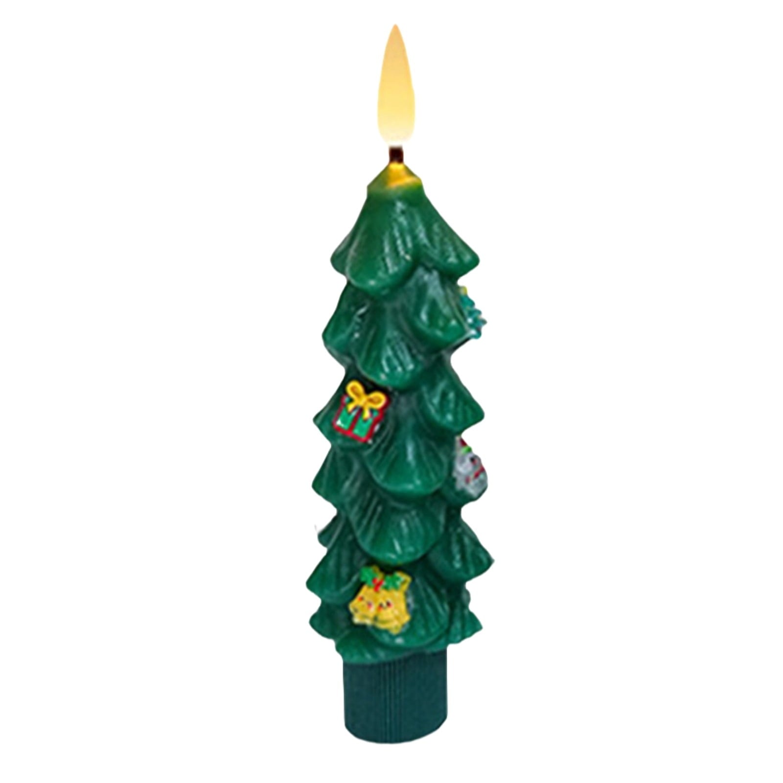SCNOR Flameless LED Christmas Candle, 9 Inch Acrylic Decorative Night Light, Multi-Color Energy-Efficient Electronic Candle for Holiday Home Decor & Gift