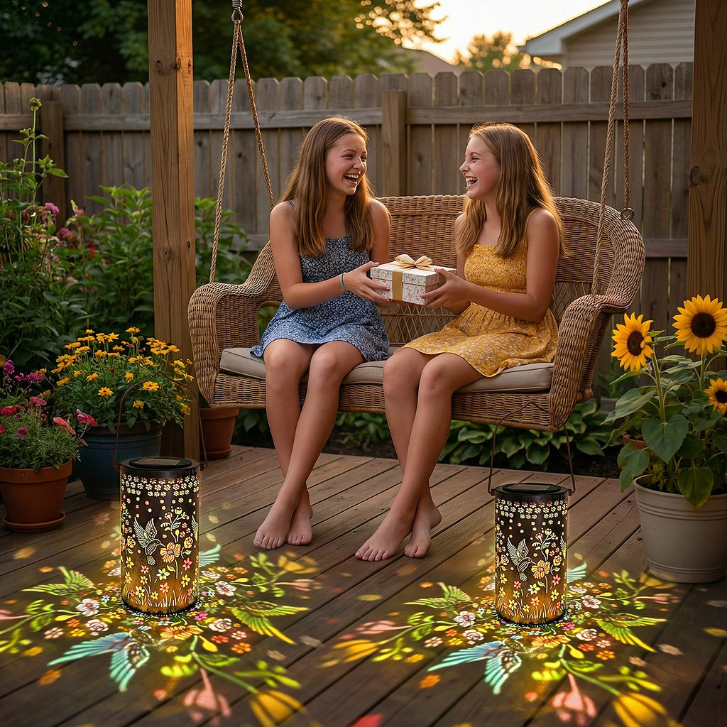 Colorful Solar Lanterns IP65 Outdoor Waterproof, Mother's Day Gifts for Women Mom Grandma - LED Colorful Sunflower Solar Lights Metal Hanging Lantern for Patio Yard Porch