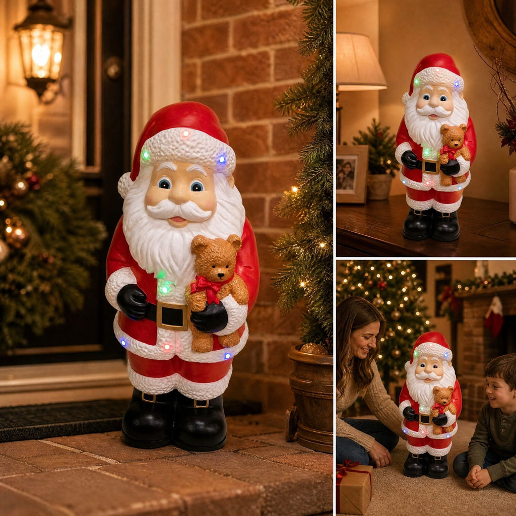 Clearance! Christmas Golden Retriever Statue with LED Lights, Cute Dog Holding Puppy Figurine, Christmas Decoration Indoor Outdoor, Gift for Kiddo Adults