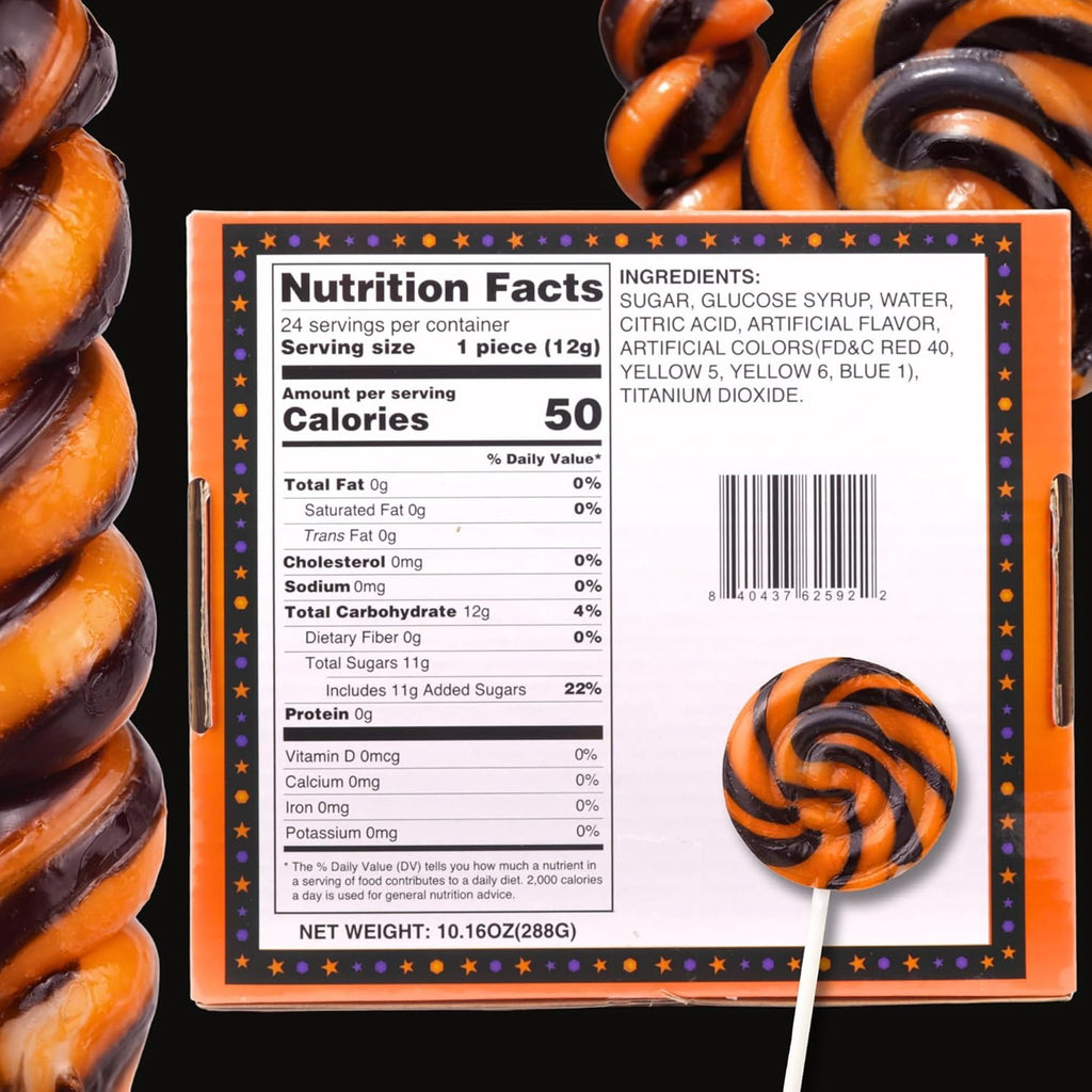 Halloween Swirl Lollipops, Trick or Treat Candy, 24 Count, 10.16 Ounce Box