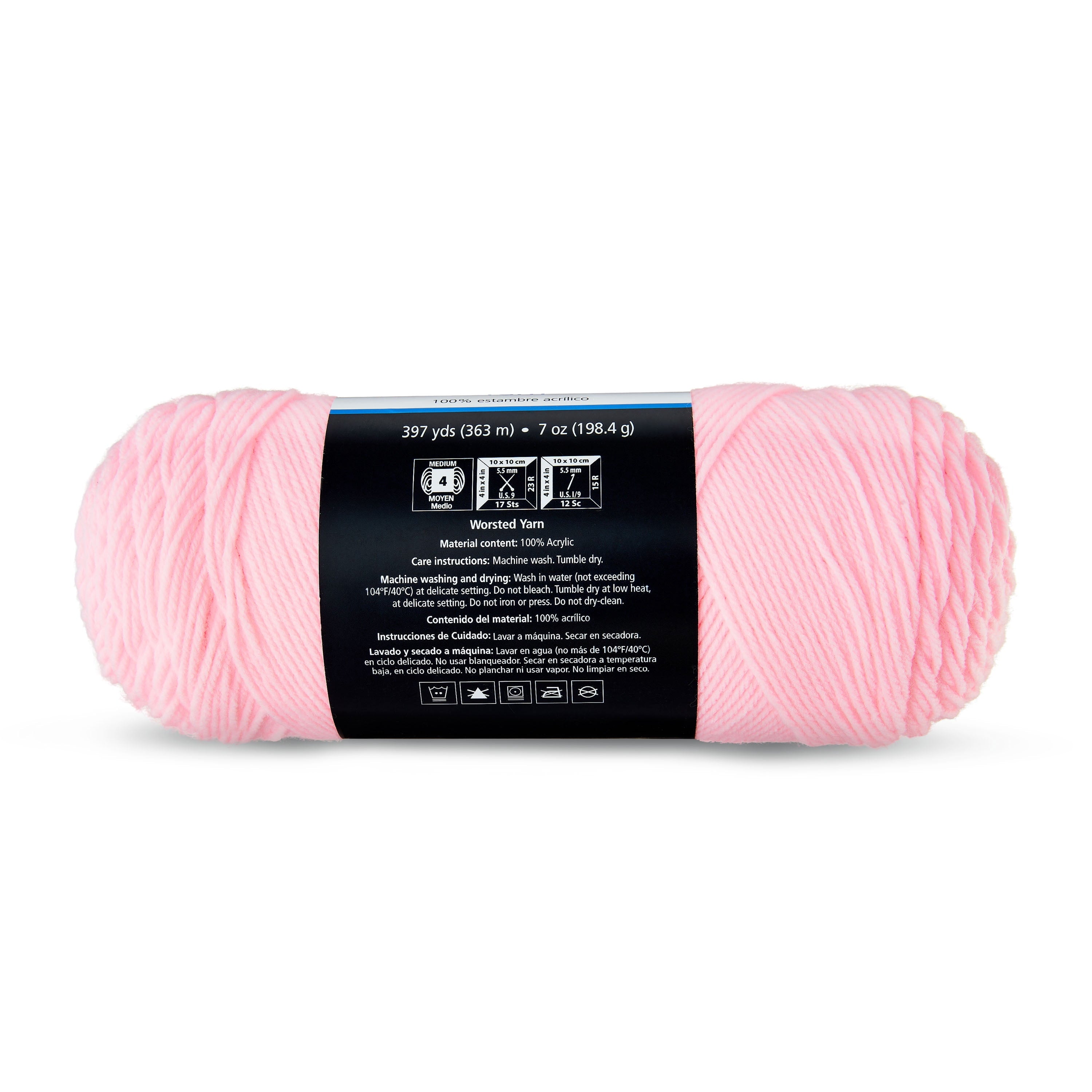 Mainstays Medium 4 Acrylic Yarn, White, 7 oz, 397 Yards