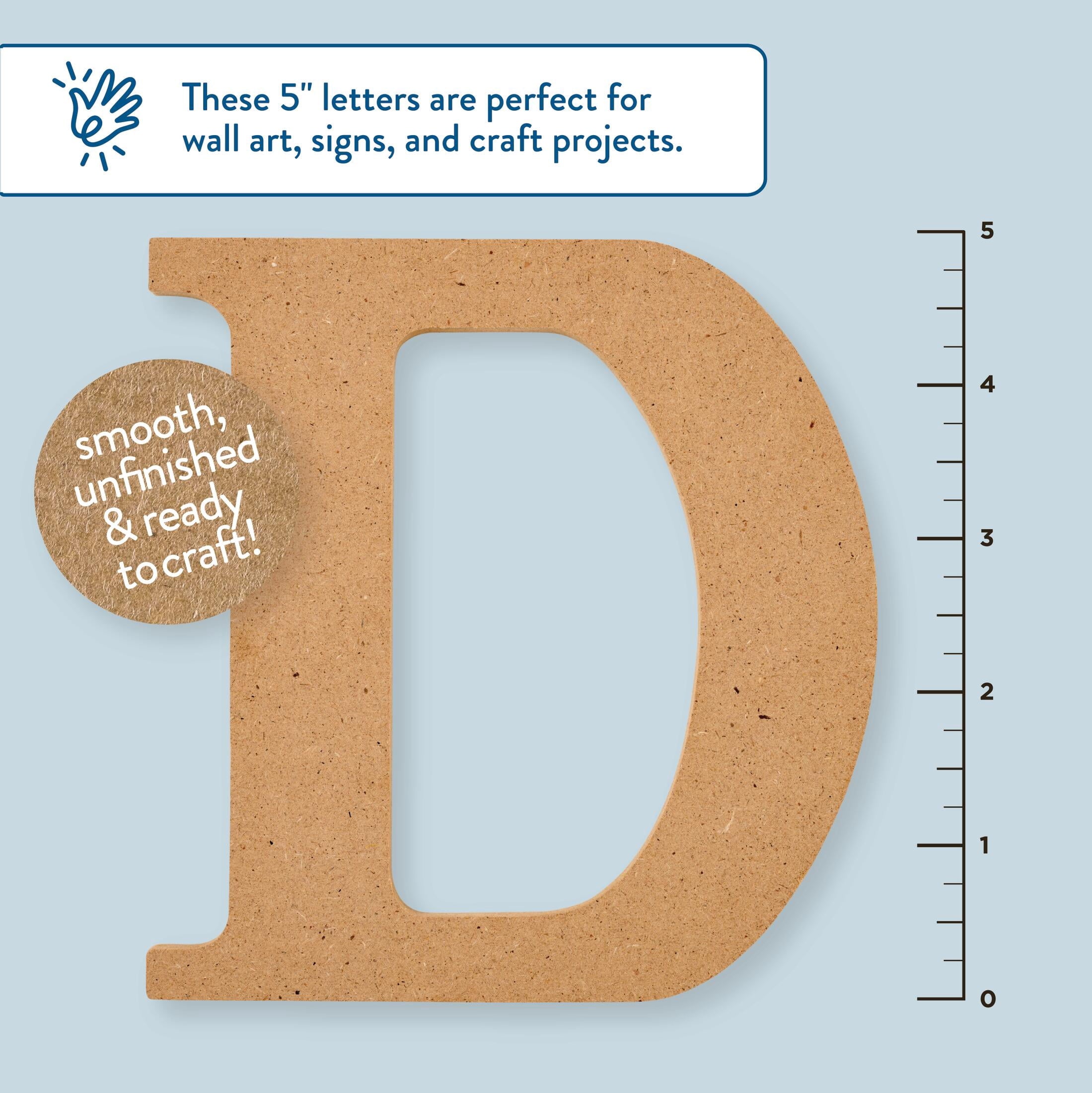 Plaid Unfinished Wood MDF 5" Letter for DIY Arts and Crafts, A