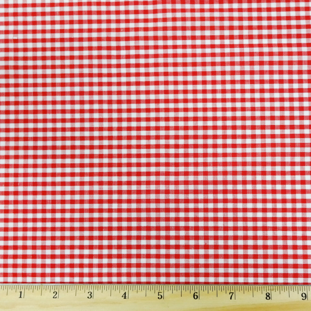 Waverly Inspirations 1 Yard Cut 100% Cotton Small Gingham Print Fabric, Poppy Red, 44" Wide for Quilting & Sewing