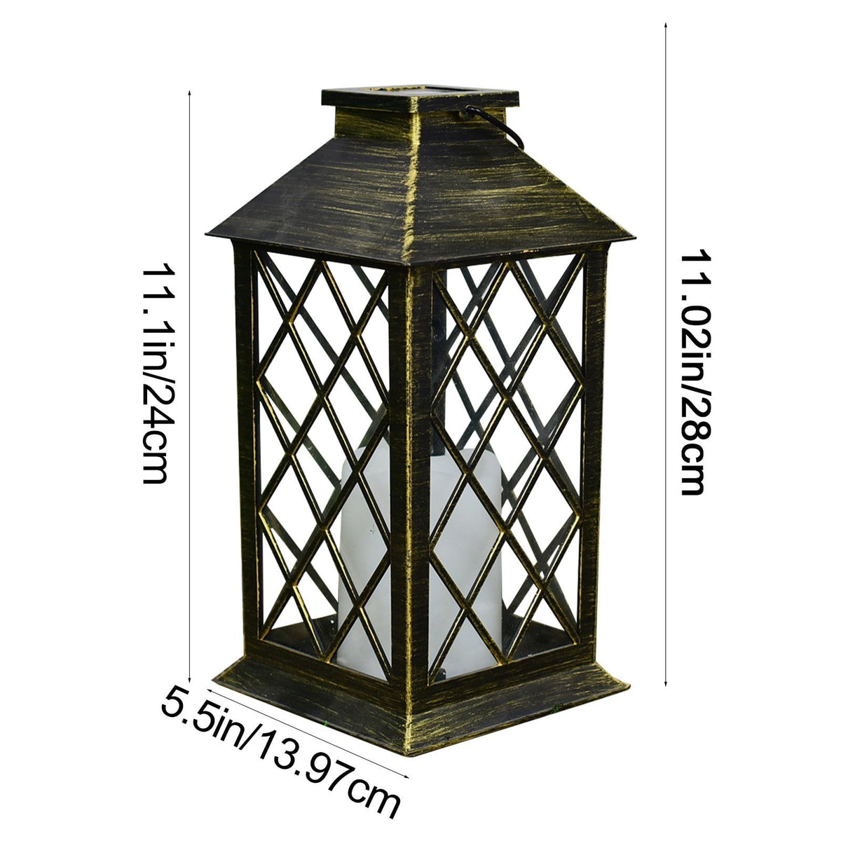CasaChic Solar Lanterns Outdoor Hanging, Hollowed-Out Metal Decor Lantern LED Light, IP55 Waterproof 6-10h Lighting Auto On/Off, Vintage Design, Patio Garden Yard Tree Decor