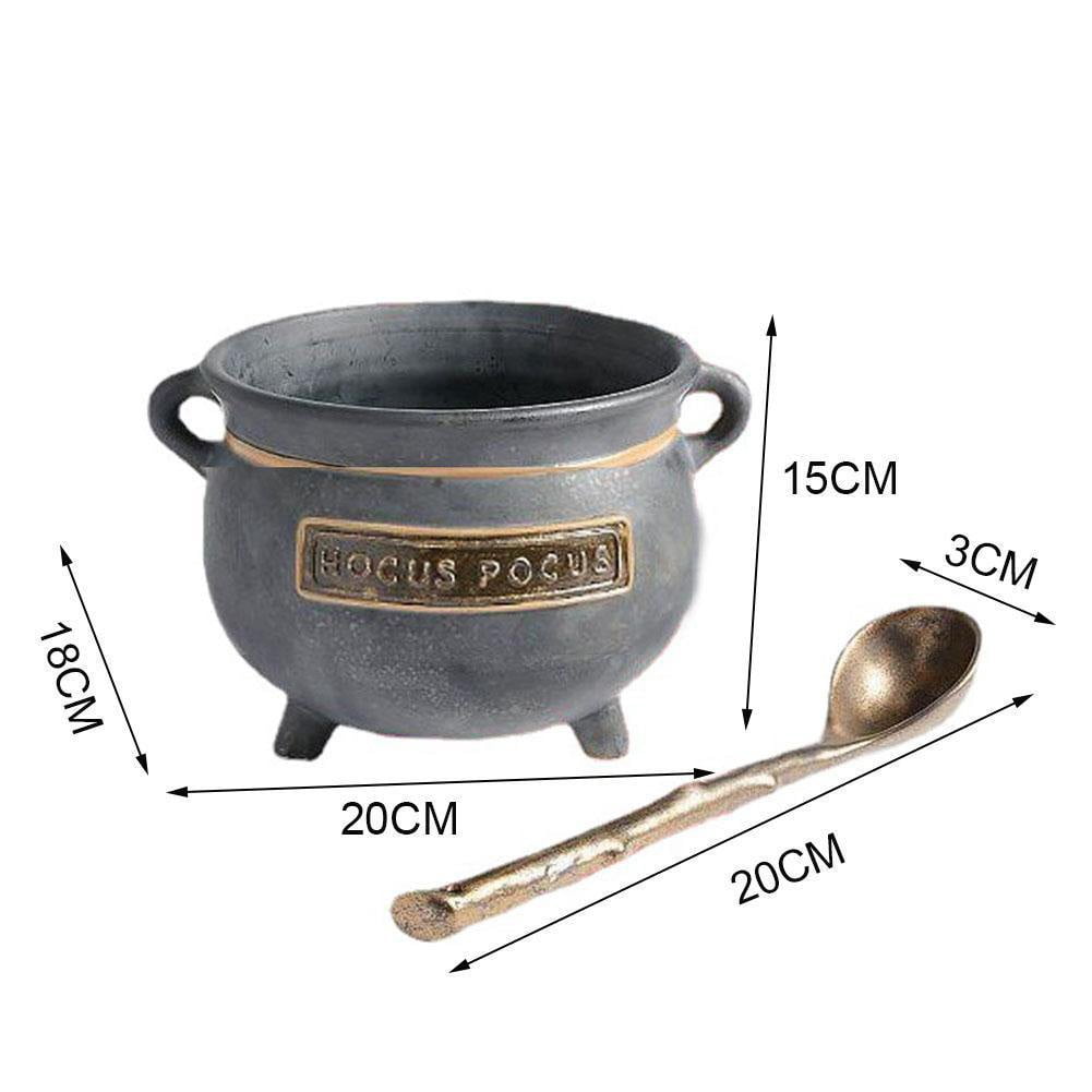 Halloween Witches Cauldron Serving Bowls Decor Set Mini Witches Cauldron Serving Bowls Shelf Black Candy Bowl Witches Cauldron Serving Bowls