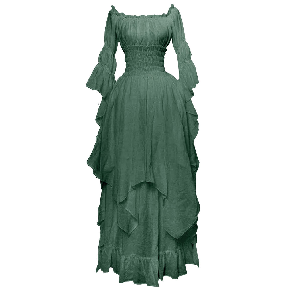 LYXSSBYX Maxi Dresses for Women Women's Long Sleeve Neck Dress Floor Length Cosplay Dress Plus Size Dress