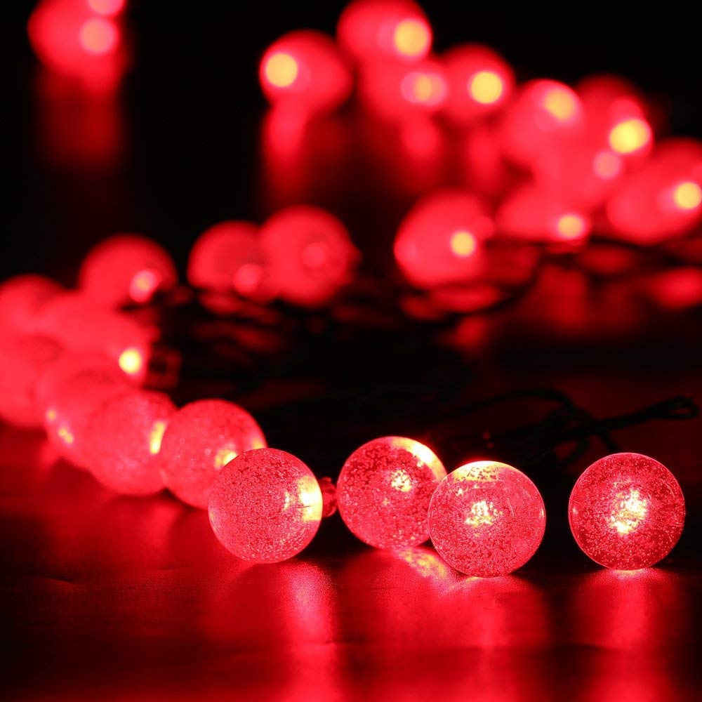 LINLIN Solar Crystal Ball String Lights,Waterproof LED Bubble Globe Solar Fairy Lights 8 Mode Ball String Lights for Bistro Garden Yard Home Party Wedding Christmas Decoration