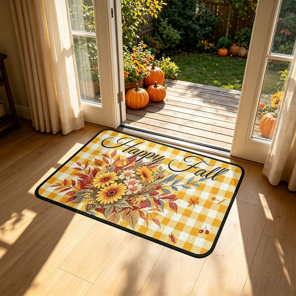 Autumn Door Mat for Entryway, 16x24 Inch, Fall-Themed Floor Doormat for Home Decor, Non-Slip Rug Mat for Living Room, Kitchen, Bedroom, Gifts for Fall Lovers (E)