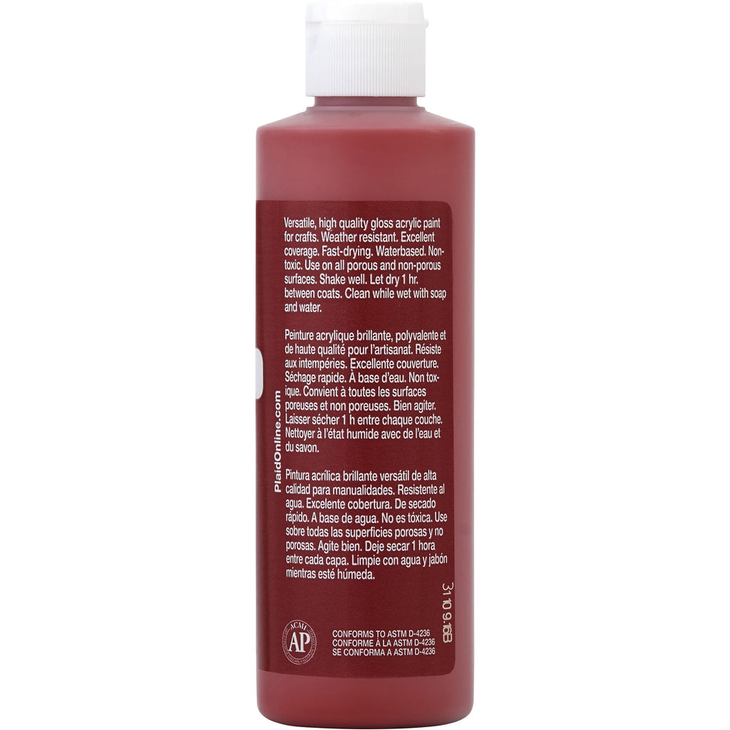 Apple Barrel Acrylic Craft Paint, Gloss Finish, White, 8 fl oz