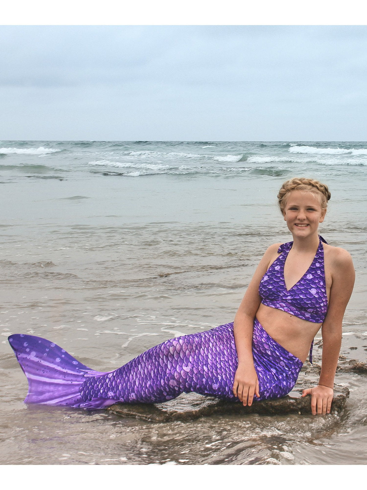 Sun Tail Mermaid Blue Lagoon Tail Skin, Size Child Extra Large (Monofin Not included) for Girls
