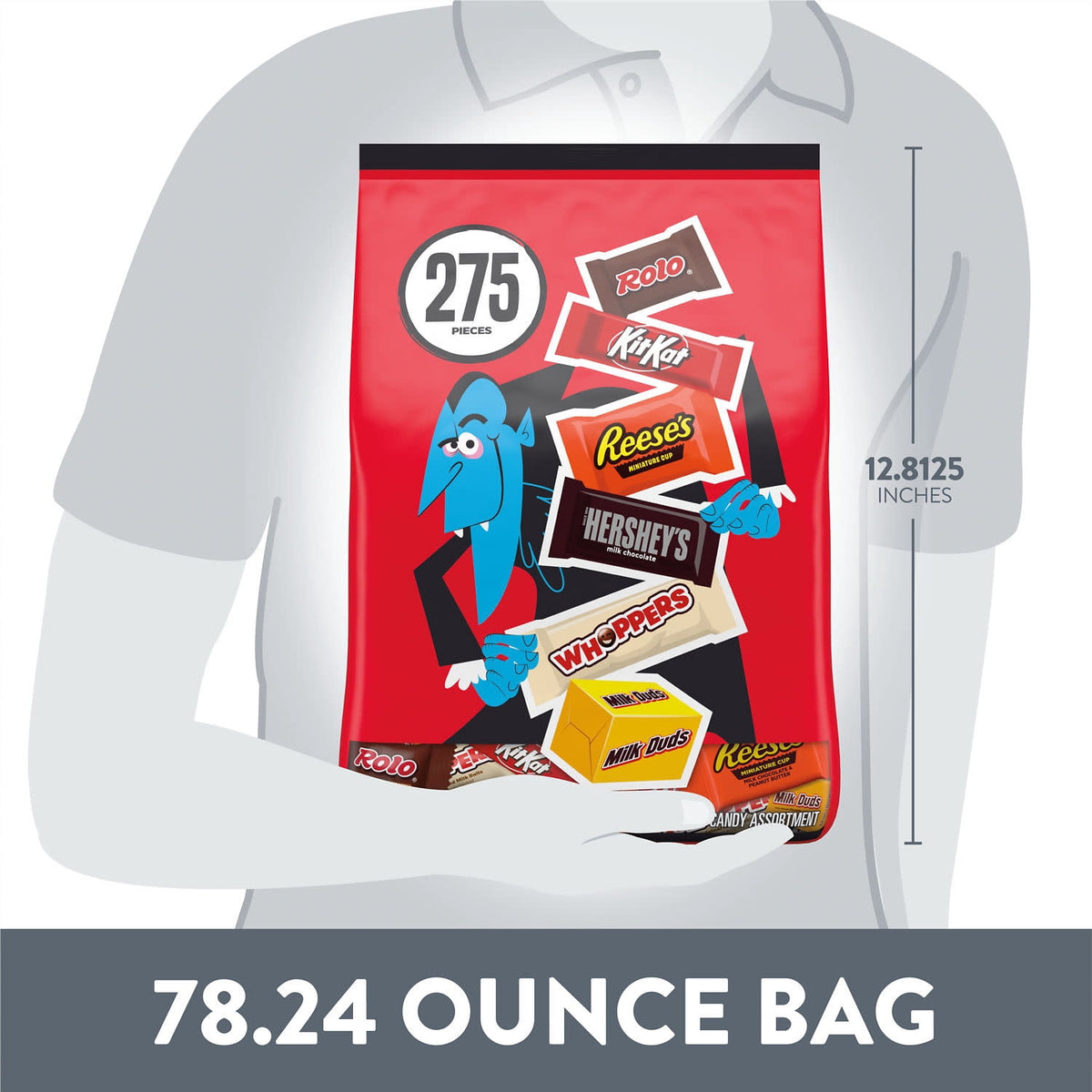 Hershey Assorted, Halloween Candy Bulk Variety Bag, 78.24 oz (275 Pieces)