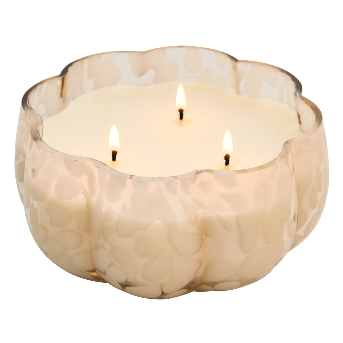 Better Homes & Gardens 2-Wick 18 oz White Tortoiseshell Glass Pumpkin Jar Candle, Pumpkin Snickerdoodle Swirl