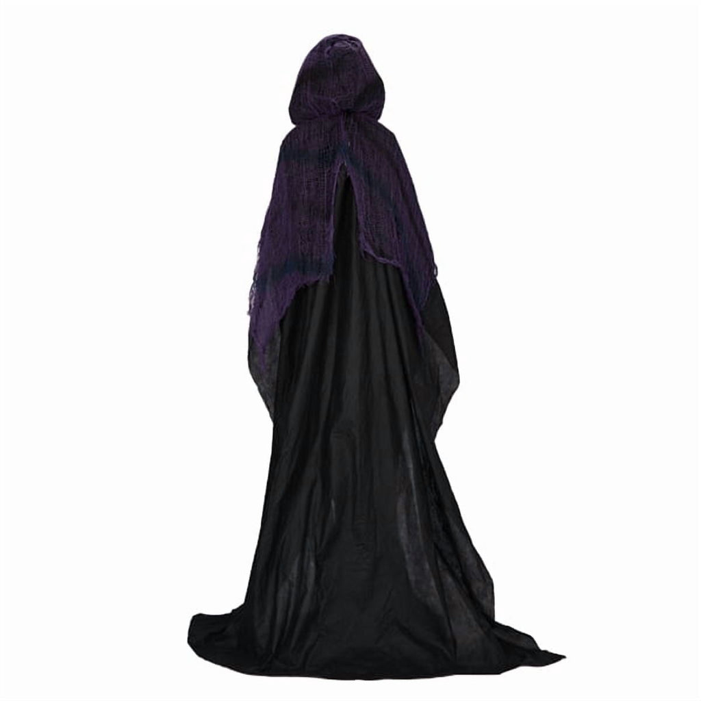 Alvantor Halloween Animated Decorations - 6 FT Sound-Activated Animatronic Grim Reaper with Chain, Moving Head and Hands, Red LED Eyes