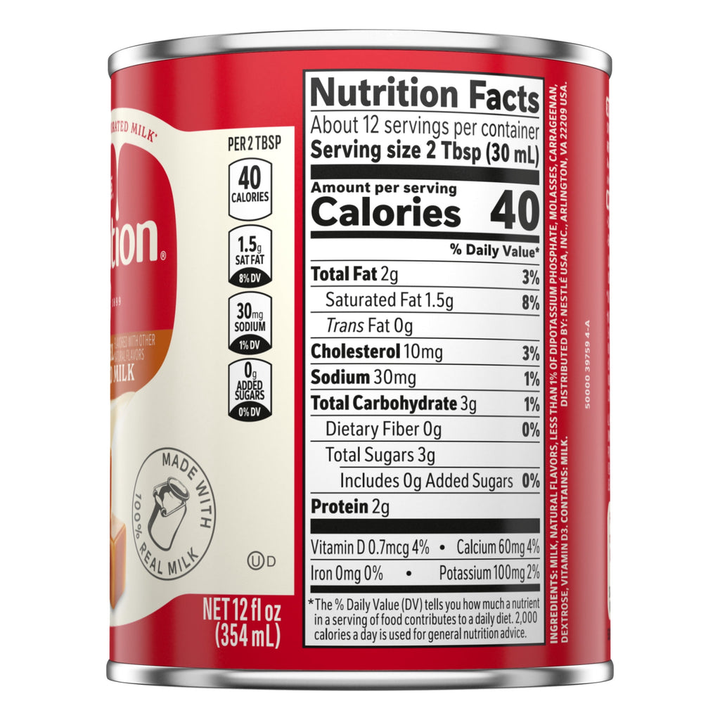 Nestle Carnation Caramel Flavored Evaporated Milk, Shelf Stable Milk, 12 fl oz
