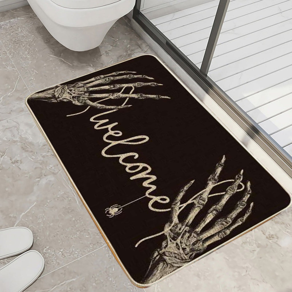 PEIBang Halloween Welcome Doormat for Front Door,Spooky Halloween Door Mat Indoor Outdoor Decor for Porch Entryway,16x24 Inch