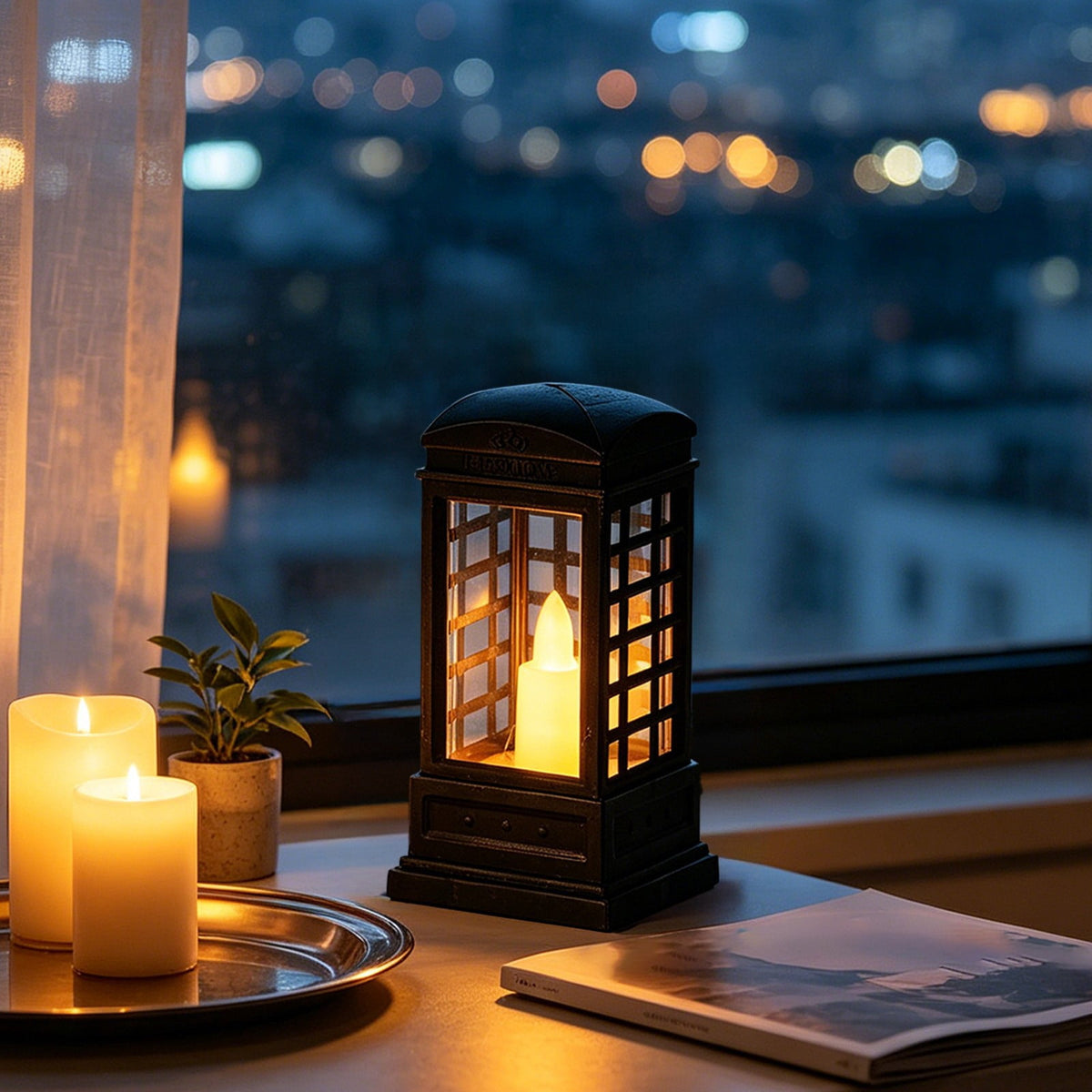 Djiypn Mini Lanterns 2Pack LED Small Lanterns Decorative Indoor Outdoor Hanging Lantern Decorative Candle Light Farmhouse Decor for Weddings Western Camping Party Halloween Christmas Decorations