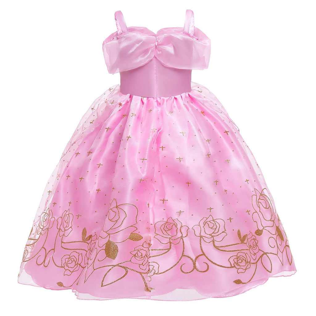 LOEL Girls Princess Dress Fairy Pink Dress Christmas Birthday Dress Up