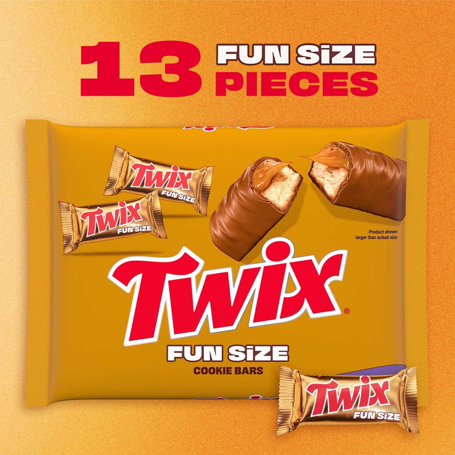 Twix Fun Size Caramel Cookie Halloween Chocolate Bars, Treating Size - 7.41 oz Bag