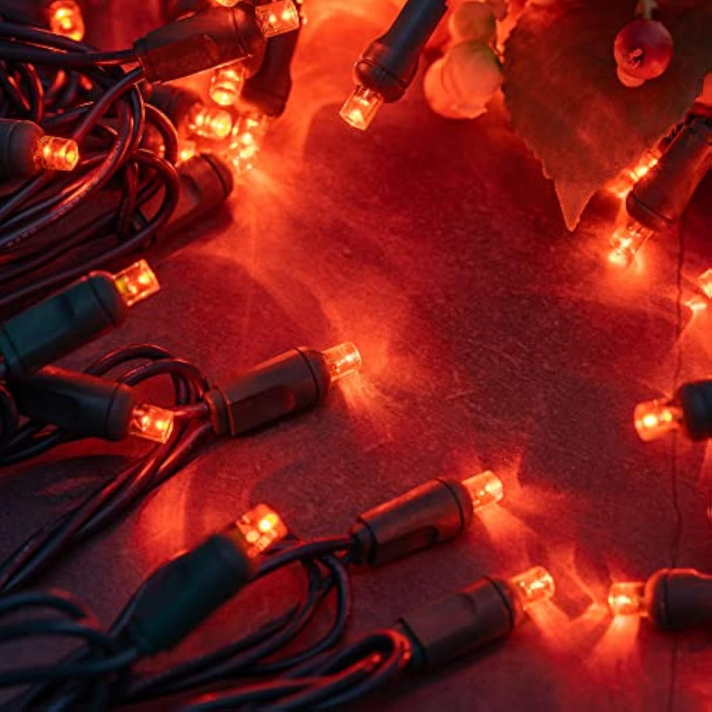 Wick's Outdoor Living LED 5MM Orange Holiday Lights, 24 FT in length, 70 CT, and 6 different color options