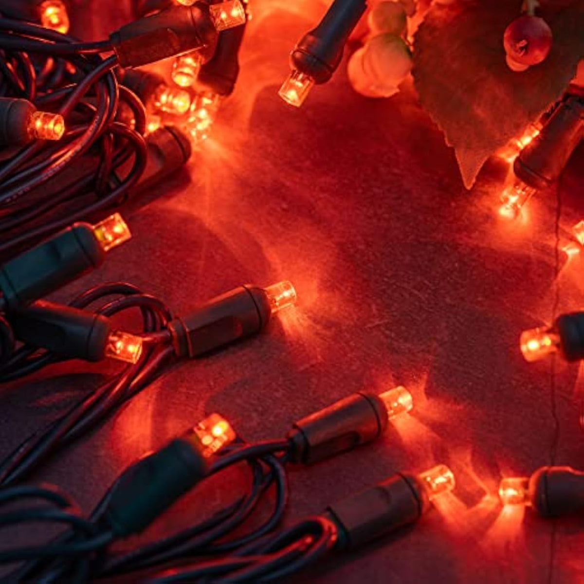 Wick's Outdoor Living LED 5MM Orange Holiday Lights, 24 FT in length, 70 CT, and 6 different color options