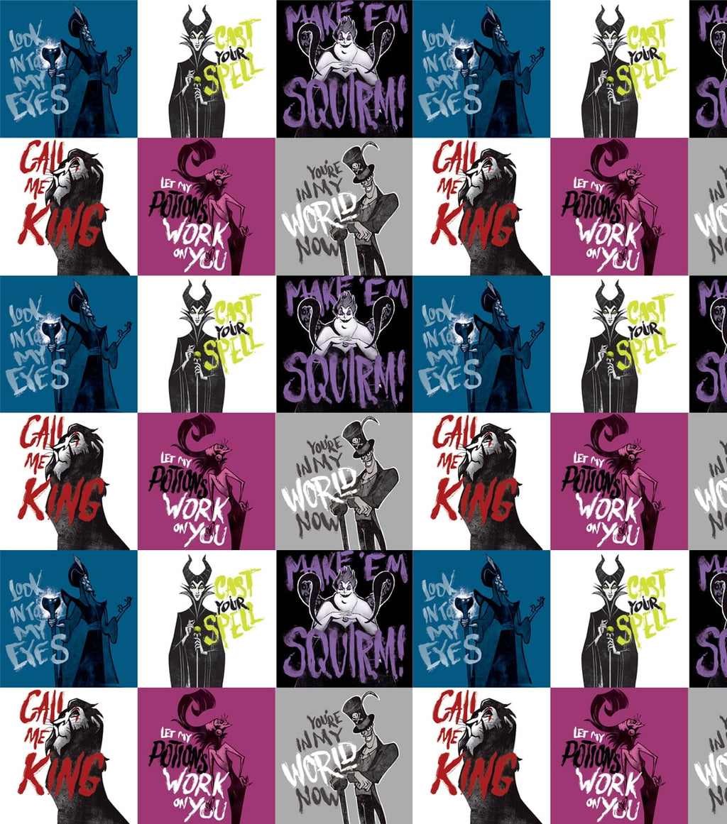 Springs Creative 18" x 21" Cotton Disney All Villains Precut Sewing & Craft Fabric, Multi-color