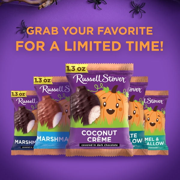 RUSSELL STOVER Halloween Milk Chocolate Peanut Butter Pumpkin, 1.3 oz. (Pack of 18)