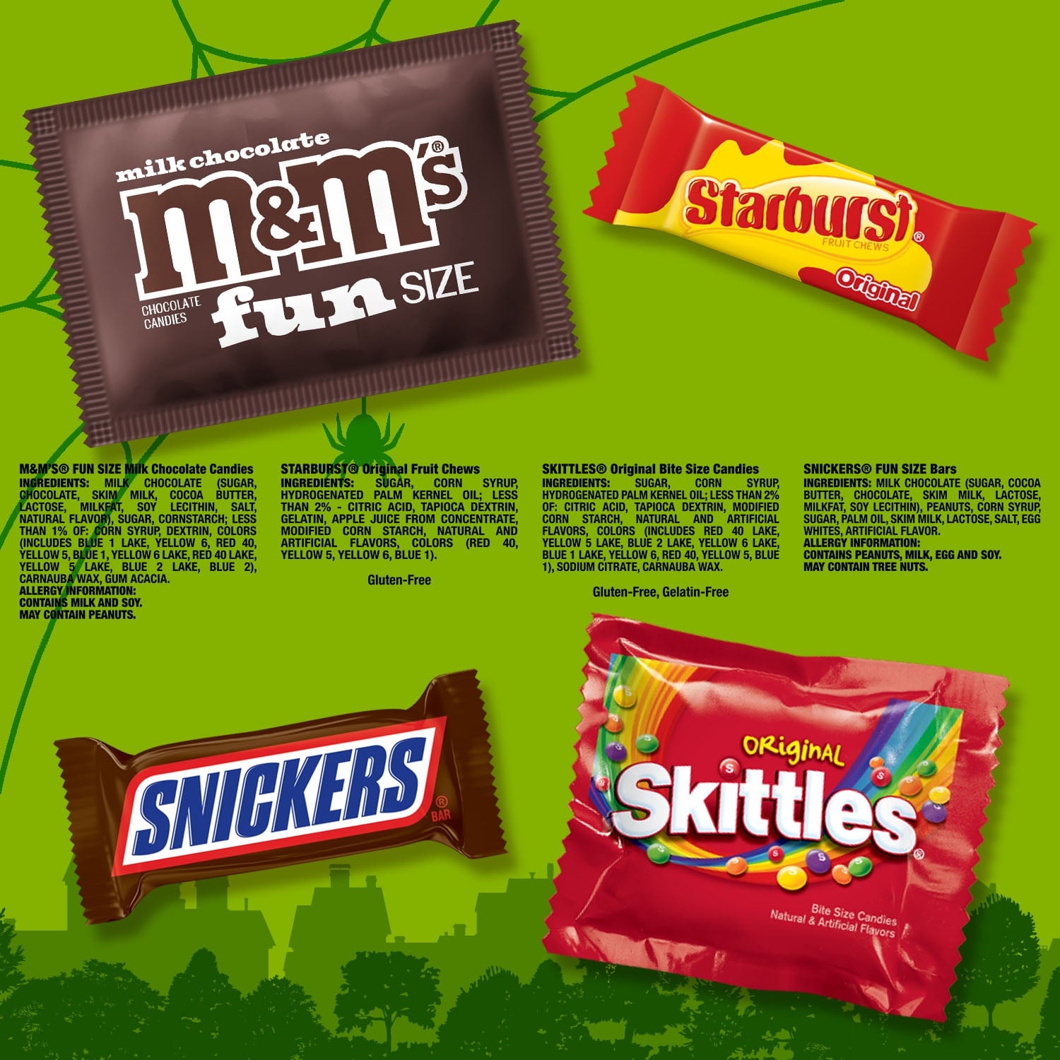 M&M's, Skittles & More Fun Size Halloween Candy Variety pack, 65 Ct Bulk Bag