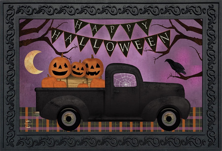 Briarwood Lane Doormat 30x18 Indoor Outdoor Halloween Truck Primitive For Halloween Doormat