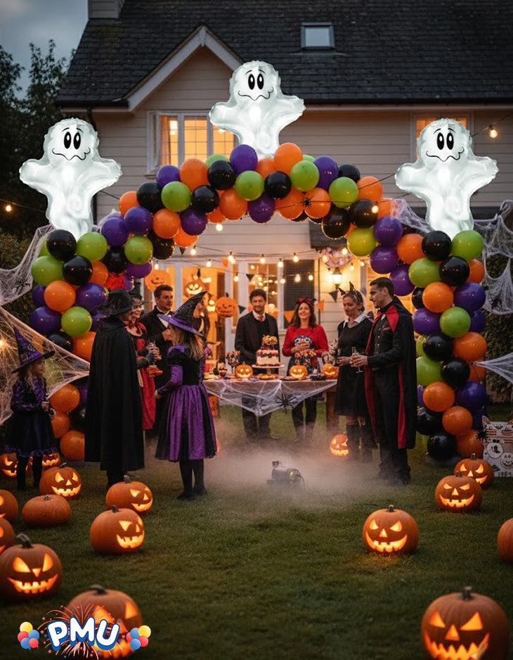 PMU Halloween Flying Ghost 24 Inch Mylar-Foil Balloon (10/pkg) Pkg/1