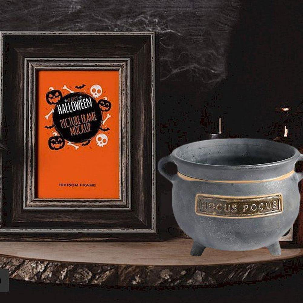 Halloween Witches Cauldron Serving Bowls Decor Set Mini Witches Cauldron Serving Bowls Shelf Black Candy Bowl Witches Cauldron Serving Bowls