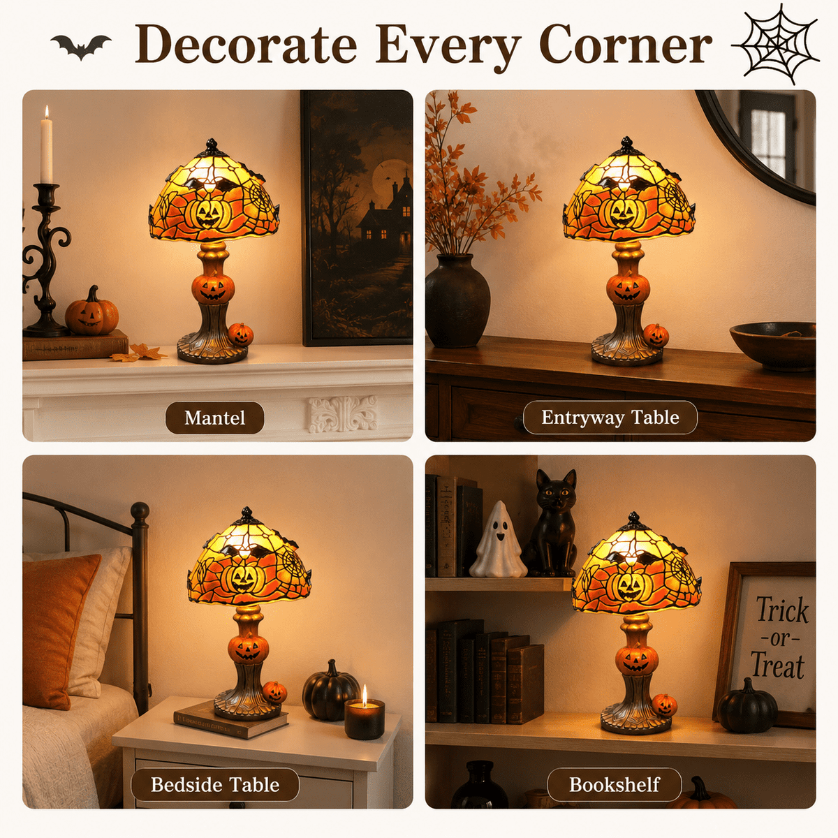 Diceymbol Halloween Decorations and Fall Decor, Halloween Venue Decoration Ghost Props LED Illuminated Ghost Decorations for Tabletop, Mantel, Shelf Indoor Outdoor 9.05 inch