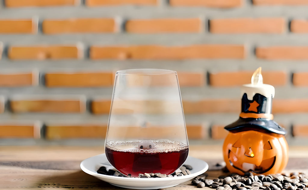 Way To Celebrate Halloween Stemless Wine Glass with Bat, 16.5 oz