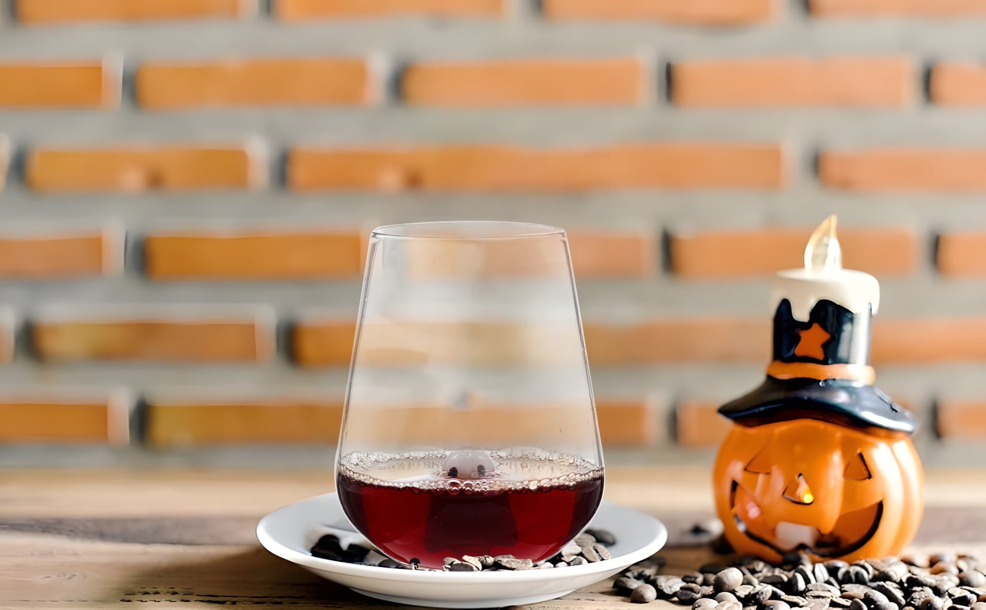 Way To Celebrate Halloween Stemless Wine Glass with Bat, 16.5 oz