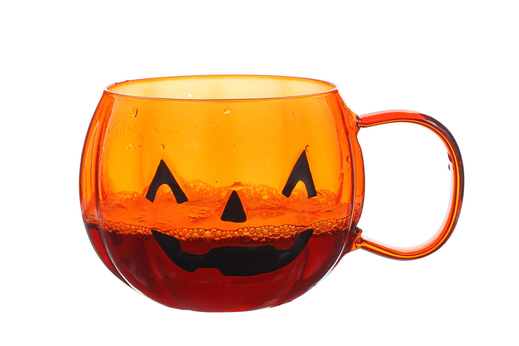 Way To Celebrate 21 oz Glass Pumpkin Mug with Jack-o-Lantern Face