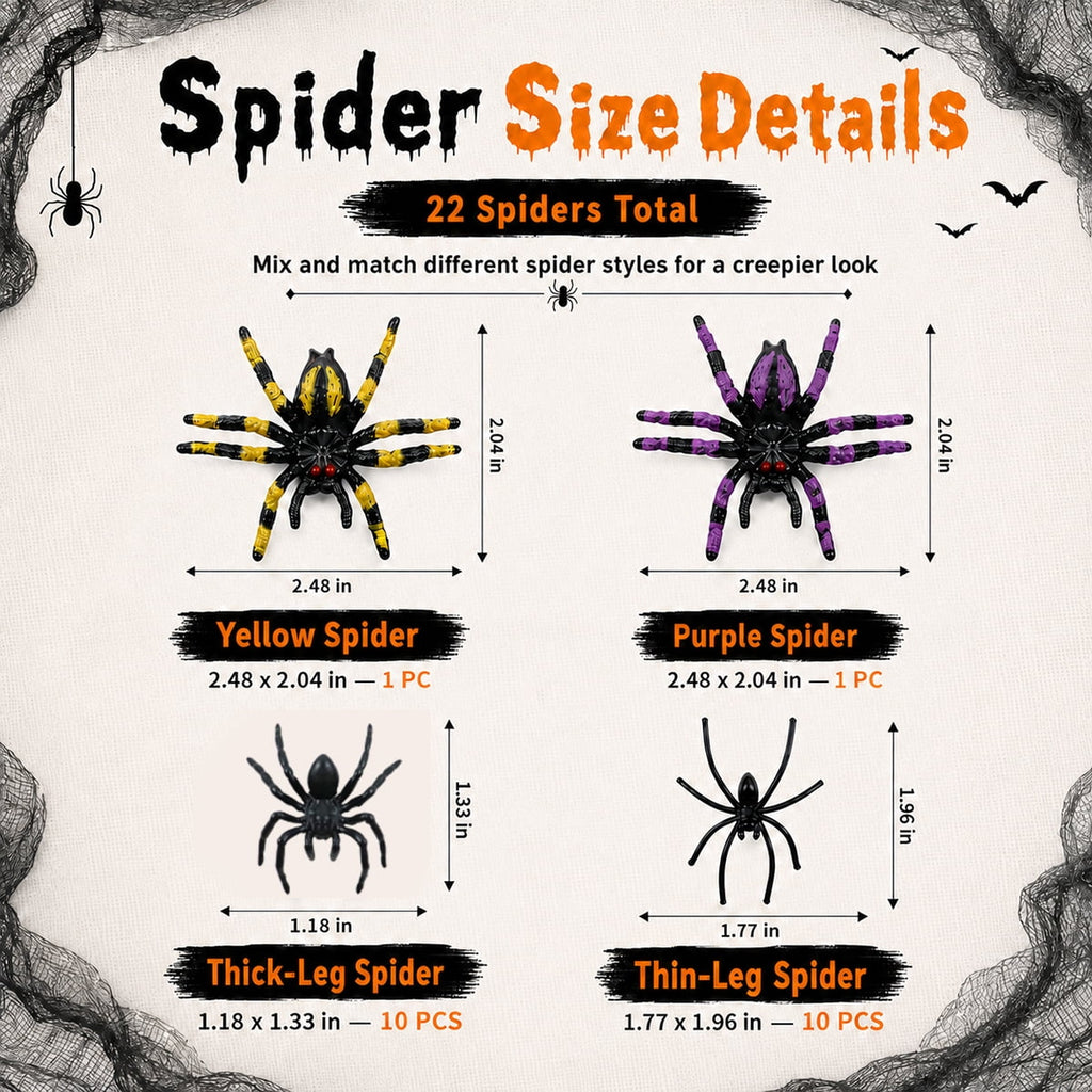 Halloween Creepy Cloth Halloween Gauz Scary Decoration with Bats Spiders Fabric Hanging Spooky Stuff for Indoor Outdoor Home Wall Haunted House Party Supplies 88Pcs Set 1