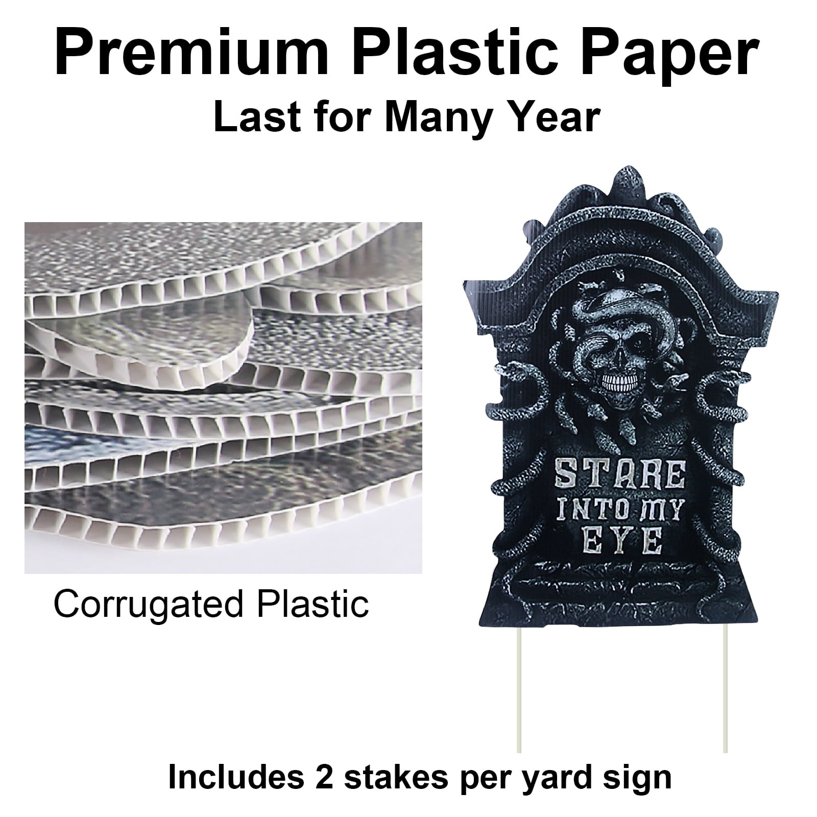 Gamexcel Halloween Gravestone Yard Signs, 10 Pack Tombstone Decorations with Stakes for Lawn, Garden and Haunted House