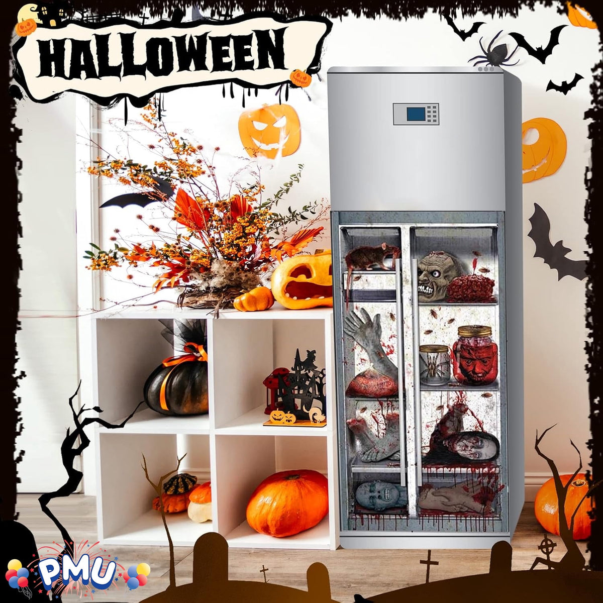 PMU Halloween Microwave Door Decoration 12in x 24in (1/pkg) Pkg/1