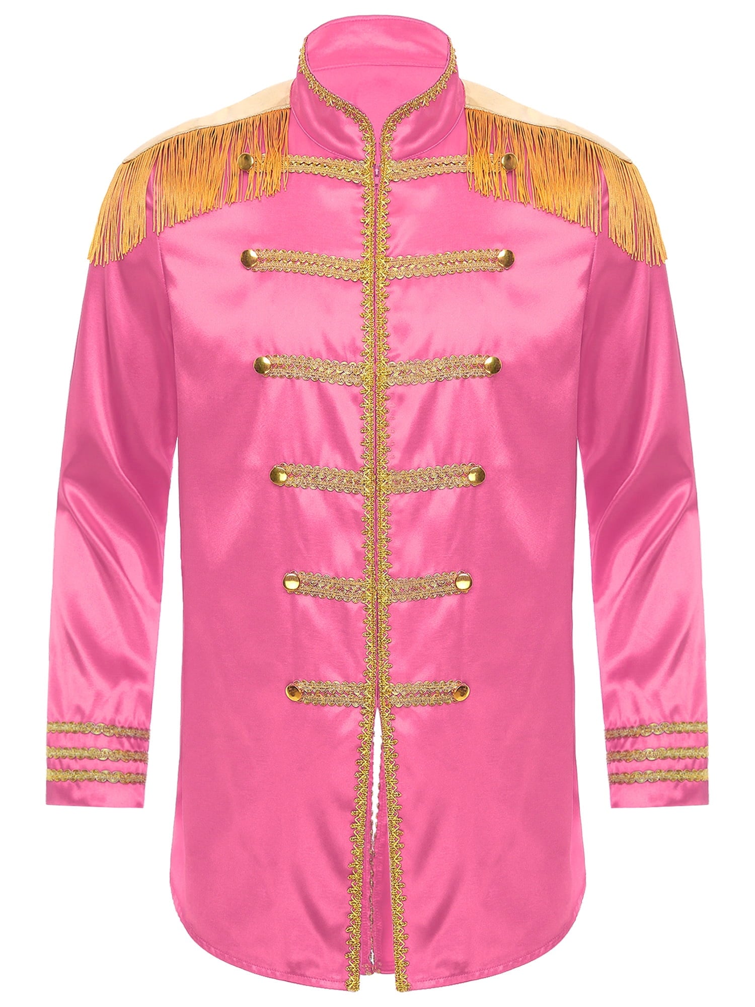 Eandarui Men's Halloween SGT Sergeant Pepper Costume Jacket Fancy Dress Hippie Music Star 1960s Shirt Red M