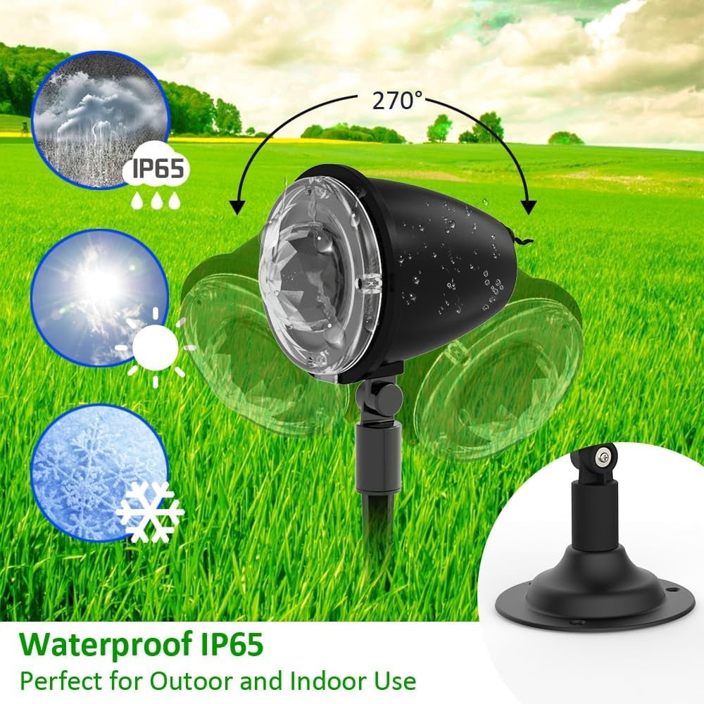 10 Colors Outdoor LED Landscape Projector Lights Holiday with Remote and Timer