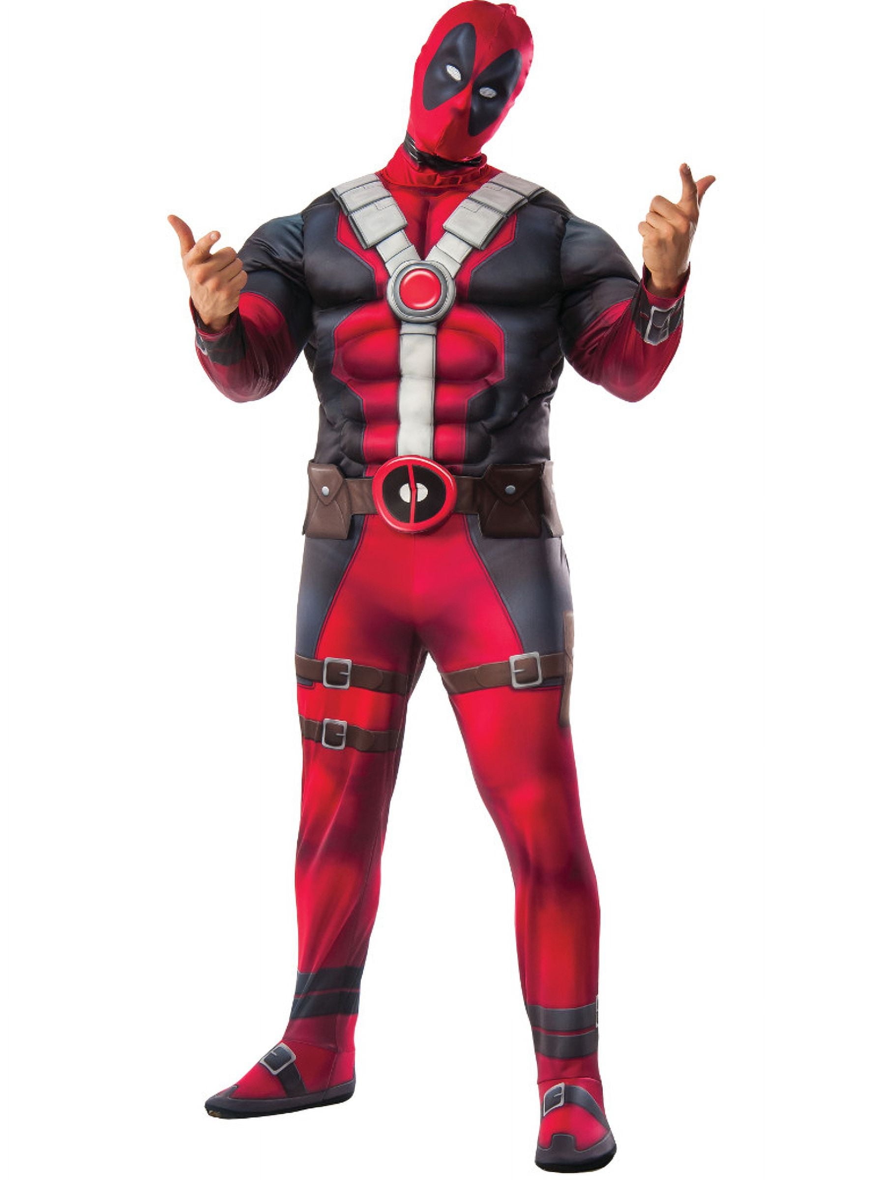 Rubie's Halloween Deluxe Muscle Chest Deadpool Fancy-Dress Costume, for Adult, Men One Size