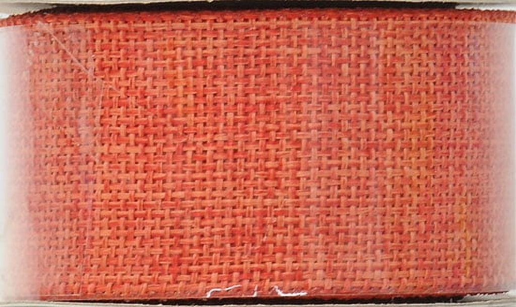Offray Ribbon, Torrid Orange 1 1/2 inch Woven Burlap Woven Ribbon, 9 feet