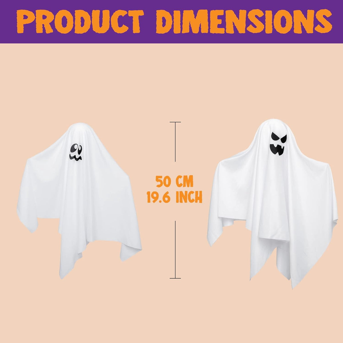 Joyfy 3 Pack Halloween Hanging Ghosts Decorations,27.5" Cute Scary Flying Ghosts Outdoor Hanging Halloween Decorations Yard Decorations