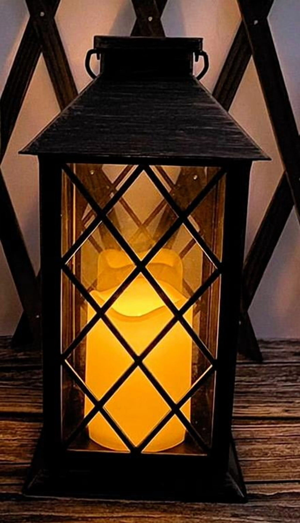 Supbessel Solar Lantern,Outdoor Garden Hanging Lanterns,2 Pack 11Inch Waterproof LED Flickering Flameless Candle Mission Lights for Table,Outdoor,Party Decorative(Black)