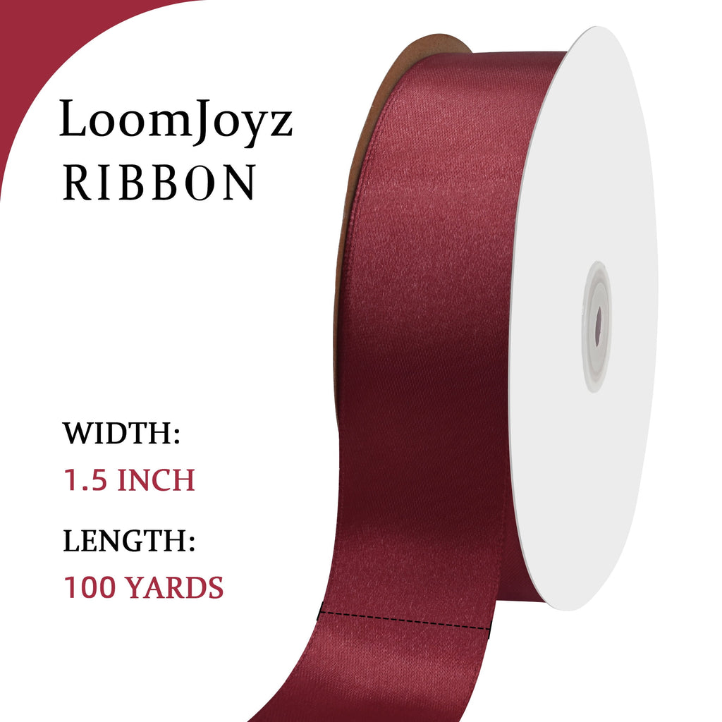 THEGLY 1.5 inch x 100 Yard Red Satin Ribbon Perfect for Gift Wrapping, Crafts, Christmas, Hair Styling, Invitation Decor & More