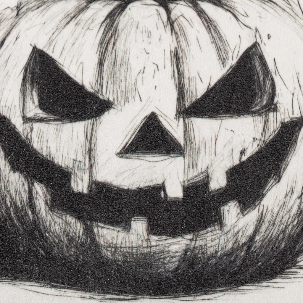 My Texas House Framed Halloween Black and White Pumpkin Art Print 9x11