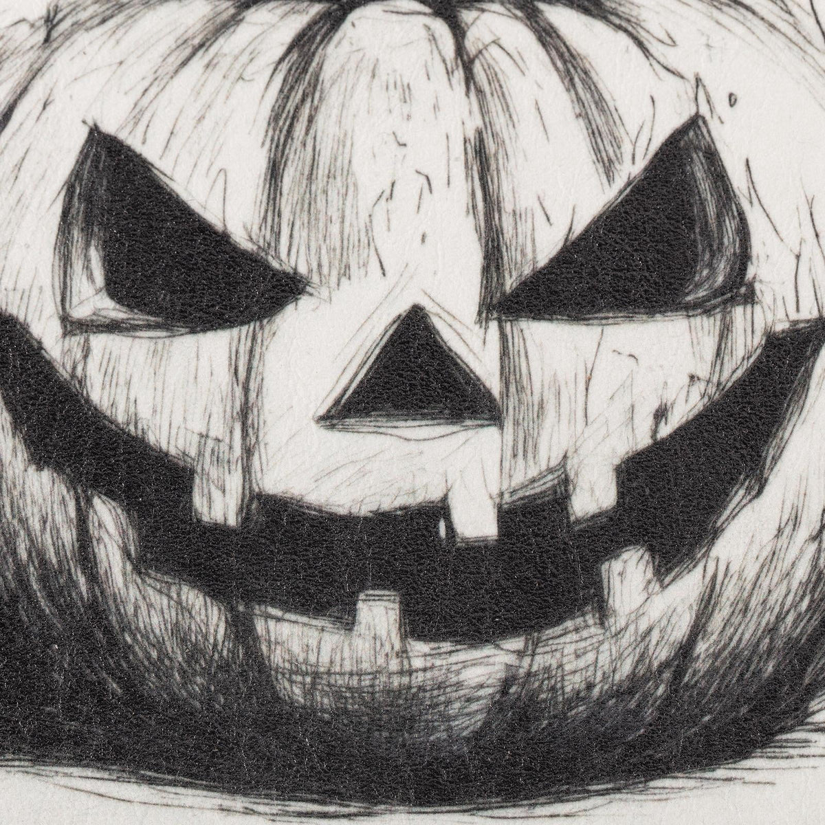 My Texas House Framed Halloween Black and White Pumpkin Art Print 9x11