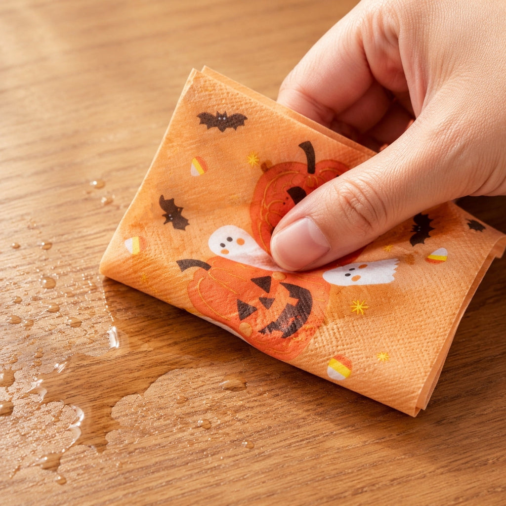 OCCOA Halloween Disposable Printed Paper Napkins 20 Count, Cute Spooky Pattern Party Table Decor Supplies, Indoor Outdoor Holiday Dining Decoration, B