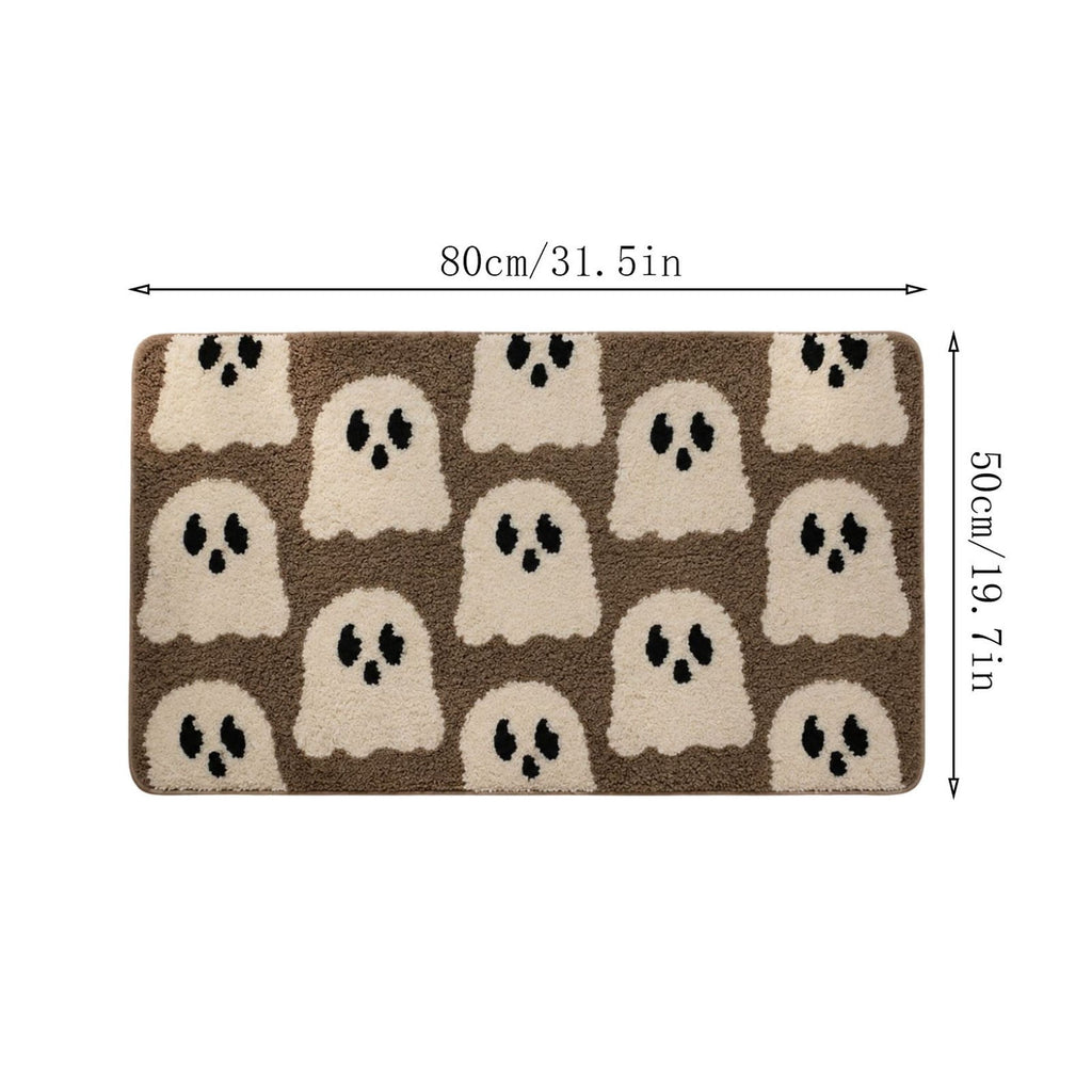 WWC Halloween Door Mat, 32x20 inch Halloween Decor Thick Non Slip Ghost doormat, Entryway Rug for Fall Party Indoor Outdoor Front Porch