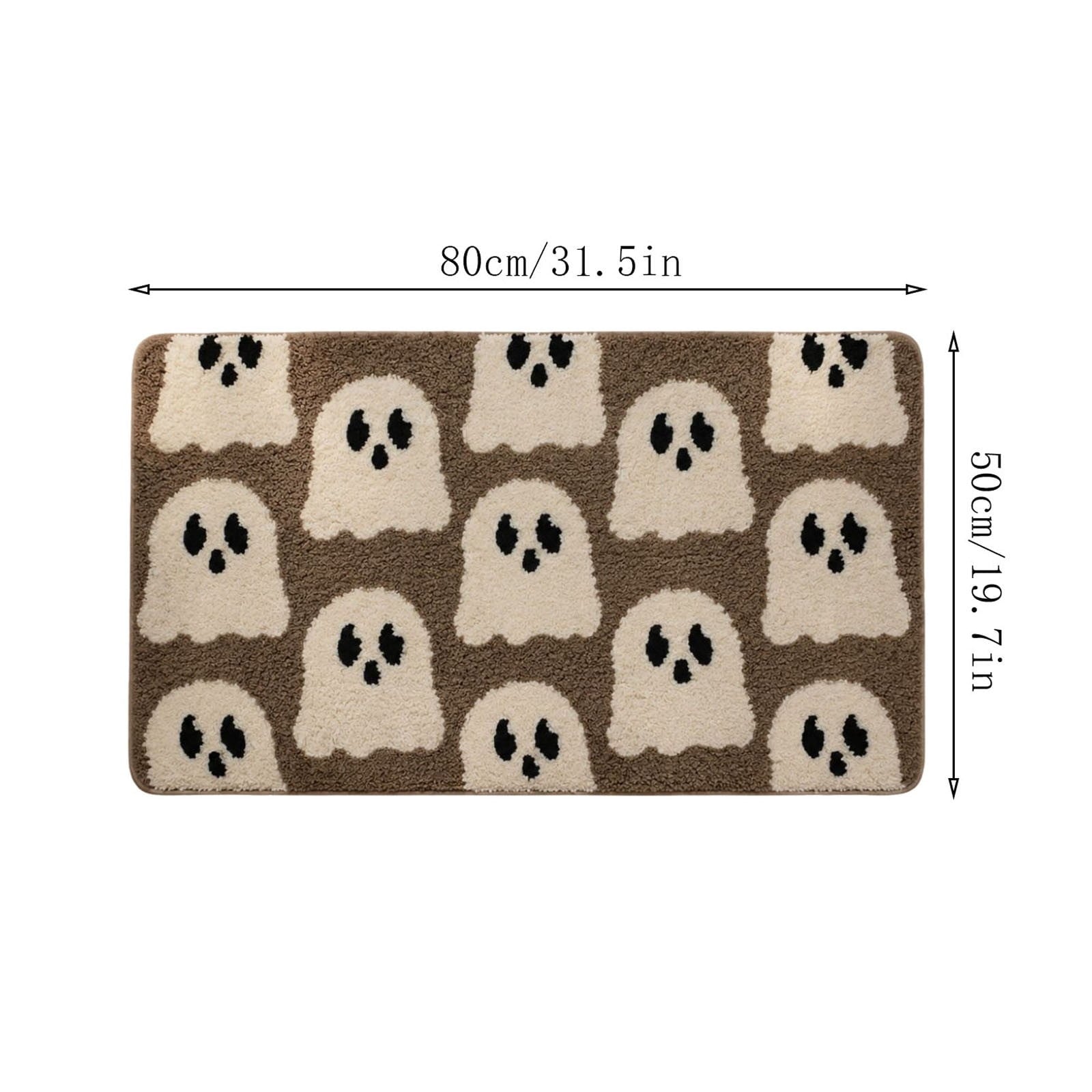 WWC Halloween Door Mat, 32x20 inch Halloween Decor Thick Non Slip Ghost doormat, Entryway Rug for Fall Party Indoor Outdoor Front Porch